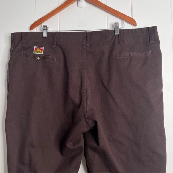Ben Davis 48x31 Gorilla Cut Pants Dark Brown Chinos Workwear Worn cut E814 - Picture 6 of 10